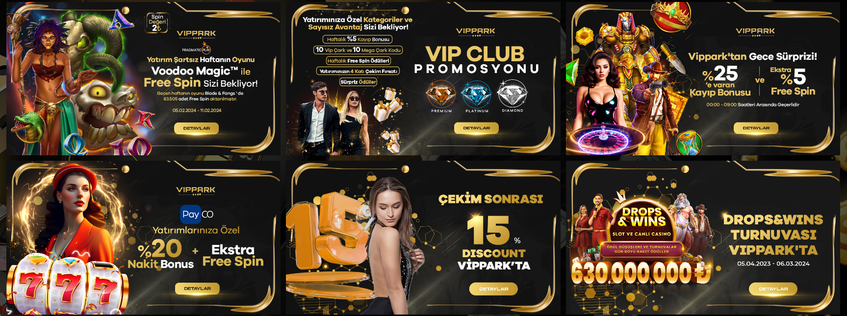 vippark bonus çeşitleri nelerdir